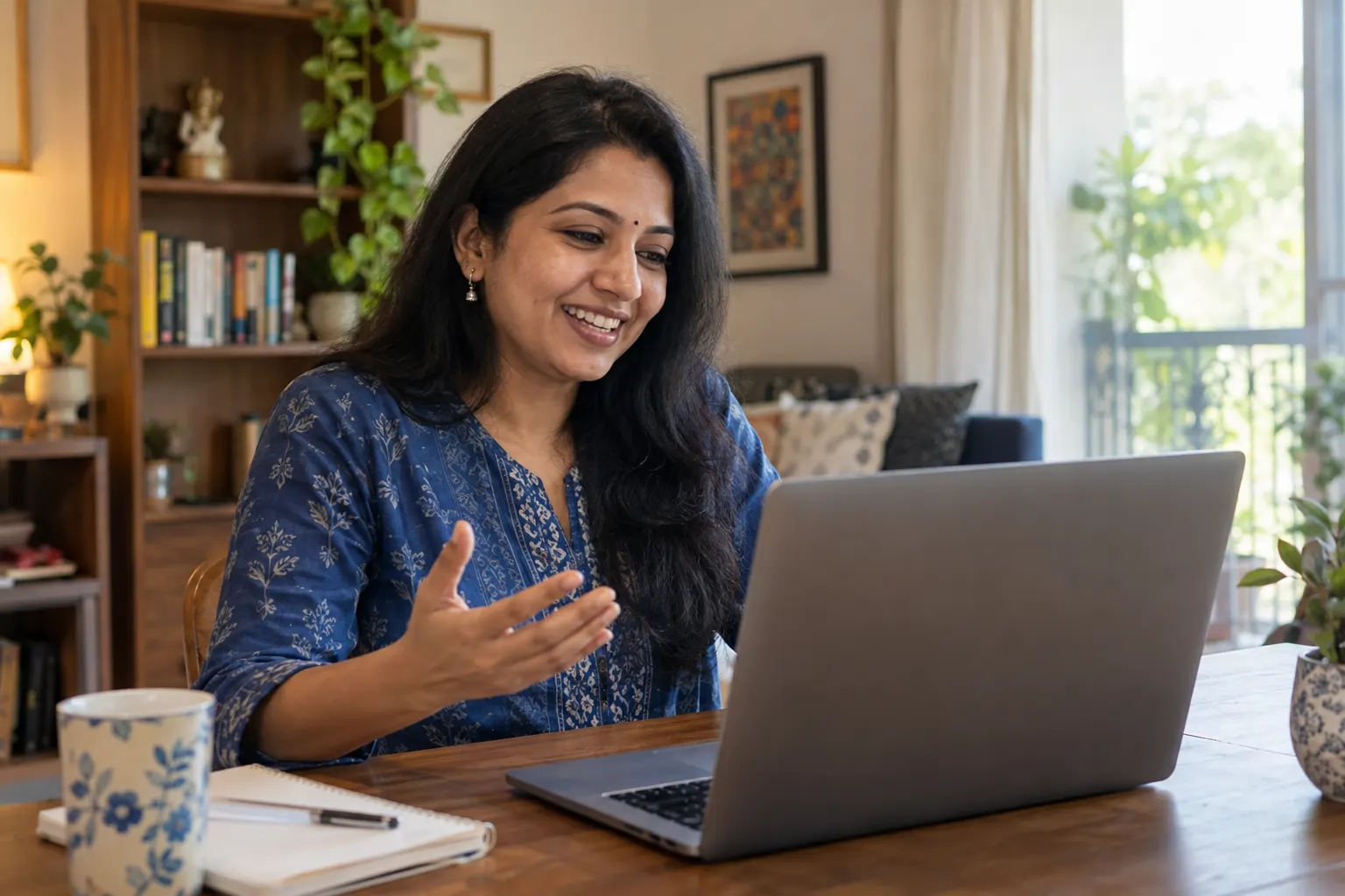 A professional mentor on a video call